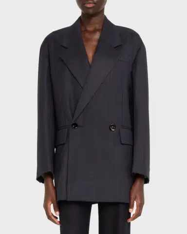 Bottega Veneta Subtle Stripe Double-Breasted Wool Jacket | Thumbnail 2 Bottega Veneta Subtle Stripe Double-Breasted Wool Jacket | Thumbnail 2