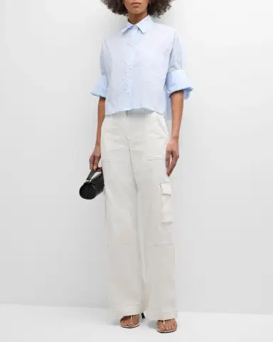 TWP Next Ex Cropped Shirt in Superfine Cotton | Thumbnail 2 TWP Next Ex Cropped Shirt in Superfine Cotton | Thumbnail 2