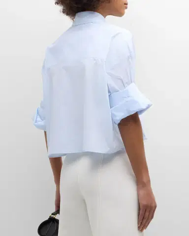 TWP Next Ex Cropped Shirt in Superfine Cotton | Thumbnail 3 TWP Next Ex Cropped Shirt in Superfine Cotton | Thumbnail 3