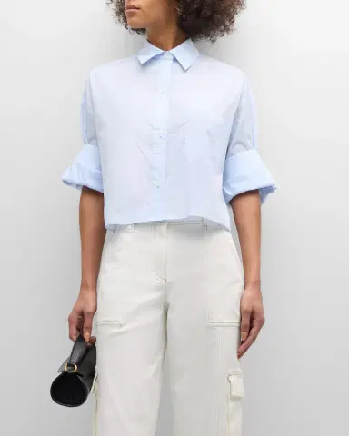 TWP Next Ex Cropped Shirt in Superfine Cotton | Thumbnail 4 TWP Next Ex Cropped Shirt in Superfine Cotton | Thumbnail 4