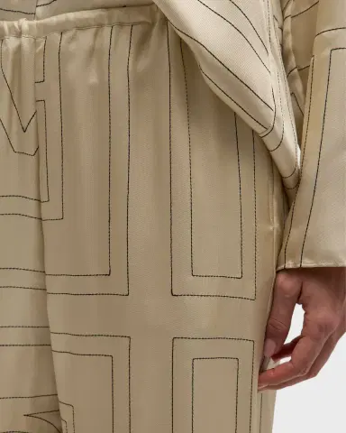 Toteme Monogram-Embroidered Silk Pajama Pants | Thumbnail 5