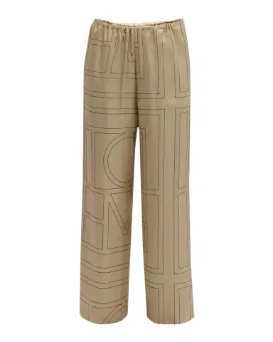 Toteme Monogram-Embroidered Silk Pajama Pants | Thumbnail 1