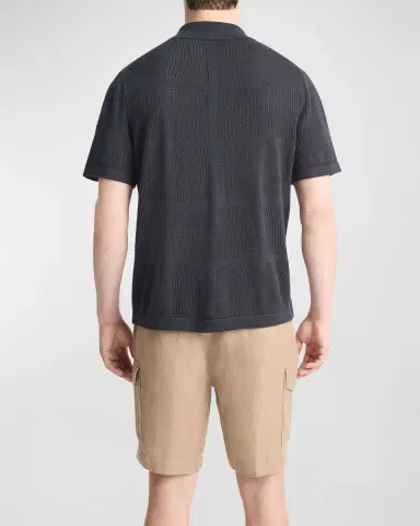 Vince Men's Patchwork Pointelle Camp Shirt | Thumbnail 3