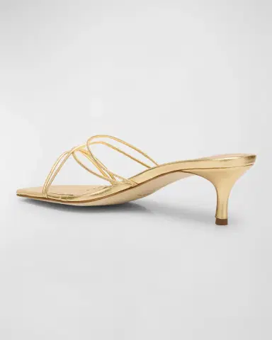 Manolo Blahnik Strappy Metallic Leather Slide Sandals | Thumbnail 4 Manolo Blahnik Strappy Metallic Leather Slide Sandals | Thumbnail 4