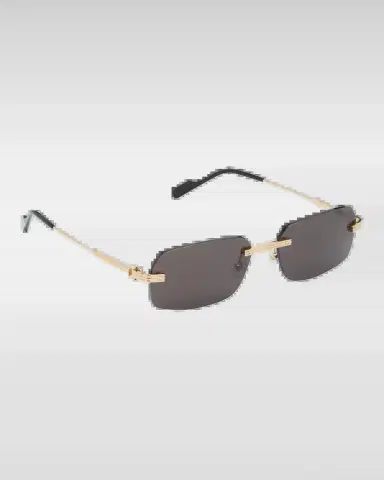 Cartier Men 's Rimless Metal Rectangle Sunglasses | Thumbnail 2