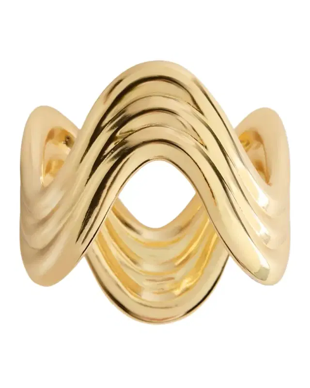 L 'Objet Gold-Tone Ripple Napkin Rings Jewels, Set of 4