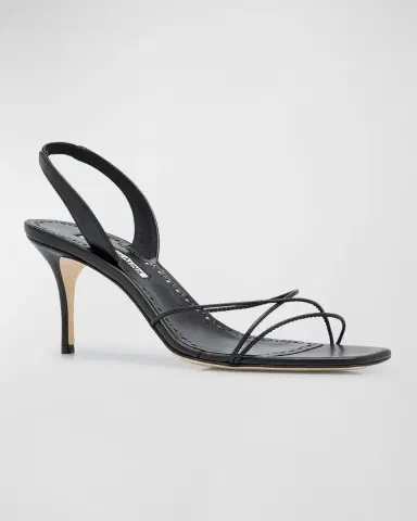 Manolo Blahnik Leather Strappy Slingback Sandals | Thumbnail 3 Manolo Blahnik Leather Strappy Slingback Sandals | Thumbnail 3