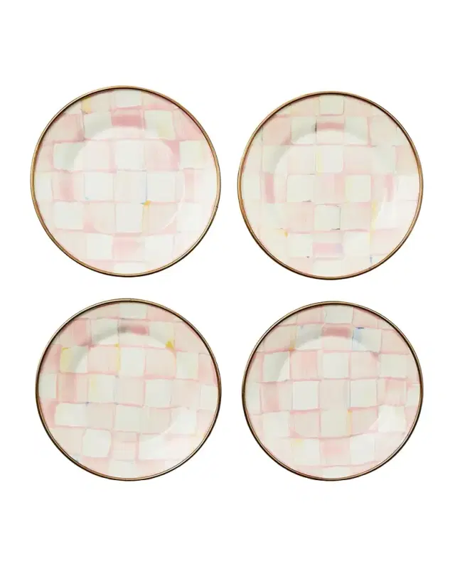 MacKenzie-Childs Rosy Check Appetizer Plates