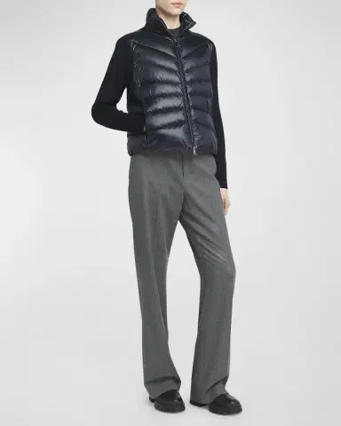 Moncler Lightweight Wool Puffer Cardigan | Thumbnail 2 Moncler Lightweight Wool Puffer Cardigan | Thumbnail 2