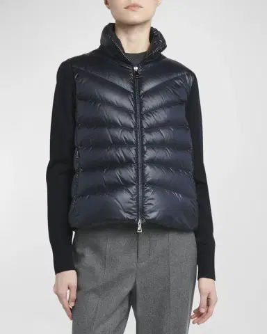 Moncler Lightweight Wool Puffer Cardigan | Thumbnail 4 Moncler Lightweight Wool Puffer Cardigan | Thumbnail 4