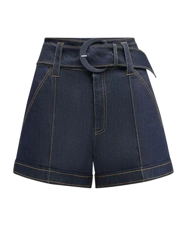 Cinq a Sept Aldi Belted Denim Shorts