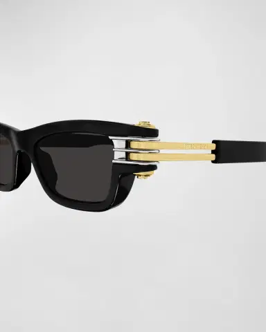 Bottega Veneta Bolt Plastic Rectangle Sunglasses | Thumbnail 2