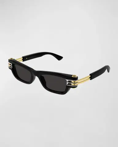 Bottega Veneta Bolt Plastic Rectangle Sunglasses | Thumbnail 3