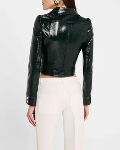 Courrèges Textured Vinyl Crop Jacket | Thumbnail 3 Courrèges Textured Vinyl Crop Jacket | Thumbnail 3