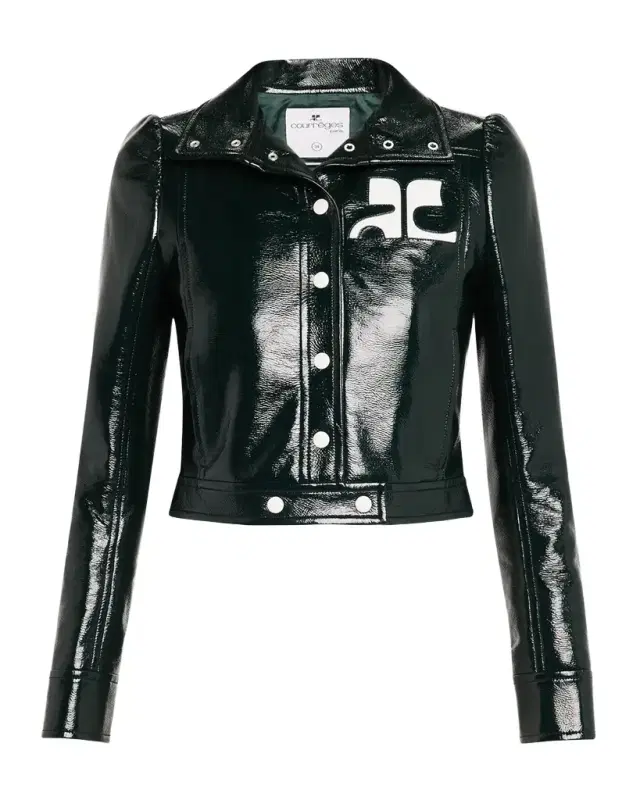 Courreges Textured Vinyl Crop Jacket