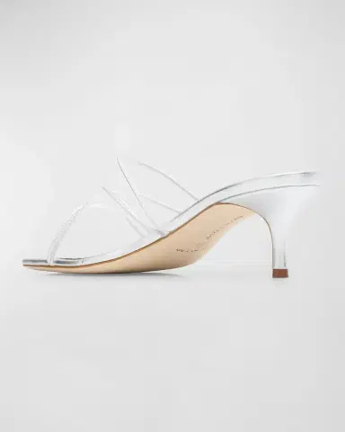 Manolo Blahnik Strappy Metallic Leather Slide Sandals | Thumbnail 3 Manolo Blahnik Strappy Metallic Leather Slide Sandals | Thumbnail 3