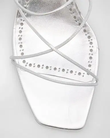 Manolo Blahnik Strappy Metallic Leather Slide Sandals | Thumbnail 6 Manolo Blahnik Strappy Metallic Leather Slide Sandals | Thumbnail 6