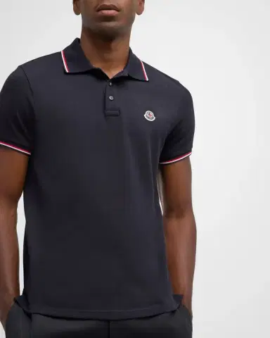 Moncler Men's Pique Logo Patch Polo Shirt | Thumbnail 8 Moncler Men's Pique Logo Patch Polo Shirt | Thumbnail 8