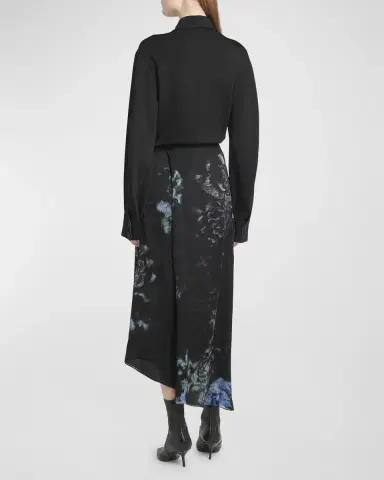 Giorgio Armani Floral Print Silk Wrap-Effect Midi Skirt | Thumbnail 4 Giorgio Armani Floral Print Silk Wrap-Effect Midi Skirt | Thumbnail 4