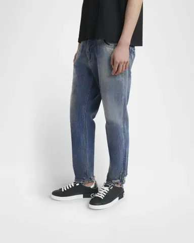 Dolce & Gabbana Men's Calfskin Portofino Low-Top Sneakers | Thumbnail 2 Dolce & Gabbana Men's Calfskin Portofino Low-Top Sneakers | Thumbnail 2