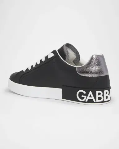 Dolce & Gabbana Men's Calfskin Portofino Low-Top Sneakers | Thumbnail 4 Dolce & Gabbana Men's Calfskin Portofino Low-Top Sneakers | Thumbnail 4