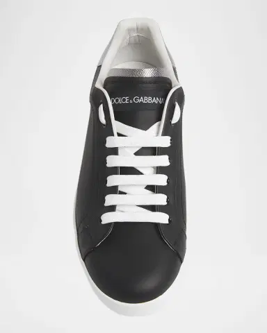 Dolce & Gabbana Men's Calfskin Portofino Low-Top Sneakers | Thumbnail 6 Dolce & Gabbana Men's Calfskin Portofino Low-Top Sneakers | Thumbnail 6