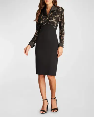 Tadashi Shoji Two-Tone Lace-Bodice Bodycon Midi Dress | Thumbnail 2