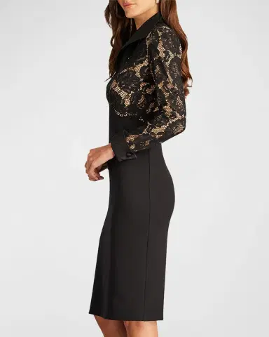 Tadashi Shoji Two-Tone Lace-Bodice Bodycon Midi Dress | Thumbnail 3