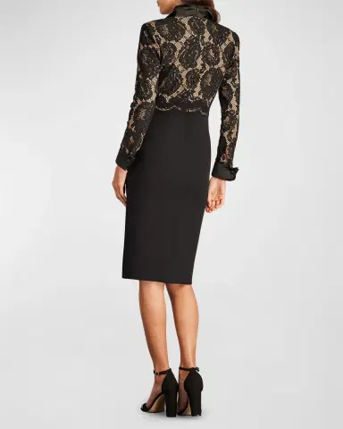 Tadashi Shoji Two-Tone Lace-Bodice Bodycon Midi Dress | Thumbnail 4