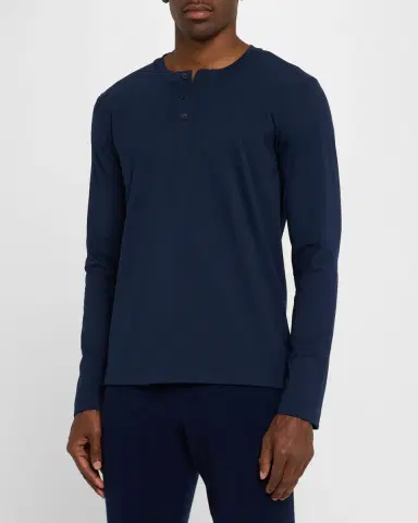 Hanro Men's Living Henley T-Shirt | Thumbnail 4