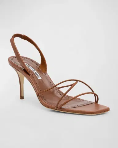 Manolo Blahnik Leather Strappy Slingback Sandals | Thumbnail 3 Manolo Blahnik Leather Strappy Slingback Sandals | Thumbnail 3