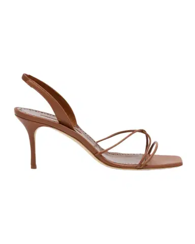 Manolo Blahnik Leather Strappy Slingback Sandals | Thumbnail 1 Manolo Blahnik Leather Strappy Slingback Sandals | Thumbnail 1