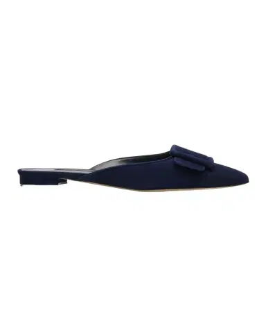 Manolo Blahnik Maysale Suede Buckle Ballerina Mules | Thumbnail 1 Manolo Blahnik Maysale Suede Buckle Ballerina Mules | Thumbnail 1