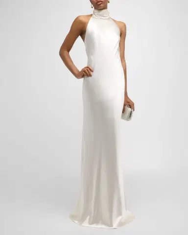 Ralph Lauren Collection Chilton Stretch Satin Evening Dress | Thumbnail 3