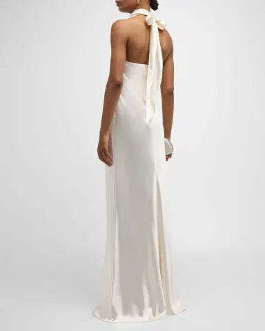 Ralph Lauren Collection Chilton Stretch Satin Evening Dress | Thumbnail 4