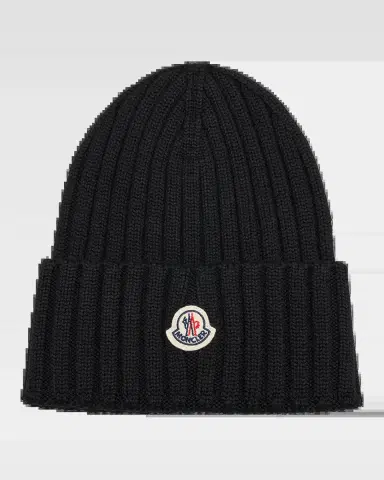 Moncler Logo Ribbed Wool Beanie | Thumbnail 2 Moncler Logo Ribbed Wool Beanie | Thumbnail 2