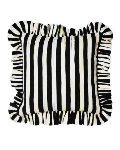 MacKenzie-Childs Courtly Stripe Ruffle Throw Pillow | Thumbnail 1