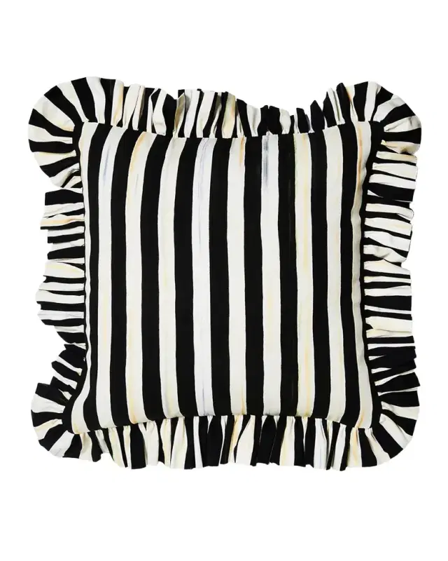 MacKenzie-Childs Courtly Stripe Ruffle Throw Pillow