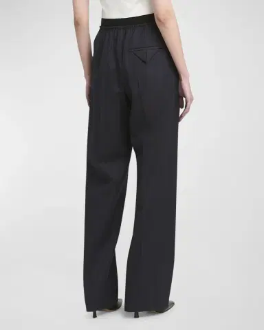Bottega Veneta Subtle Striped Straight-Leg Wool Trousers | Thumbnail 3