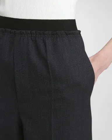 Bottega Veneta Subtle Striped Straight-Leg Wool Trousers | Thumbnail 5