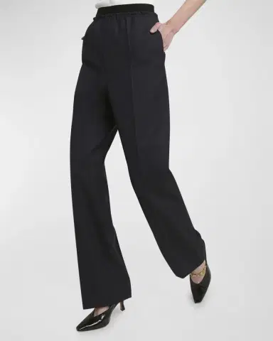 Bottega Veneta Subtle Striped Straight-Leg Wool Trousers | Thumbnail 7