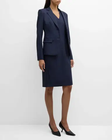 Lafayette 148 New York Sleeveless V-Neck Stretch Wool Dress | Thumbnail 3 Lafayette 148 New York Sleeveless V-Neck Stretch Wool Dress | Thumbnail 3