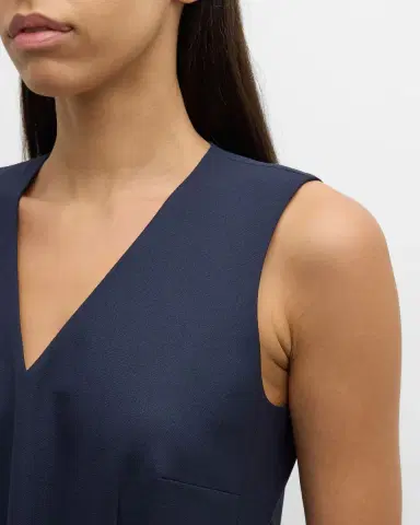 Lafayette 148 New York Sleeveless V-Neck Stretch Wool Dress | Thumbnail 5 Lafayette 148 New York Sleeveless V-Neck Stretch Wool Dress | Thumbnail 5