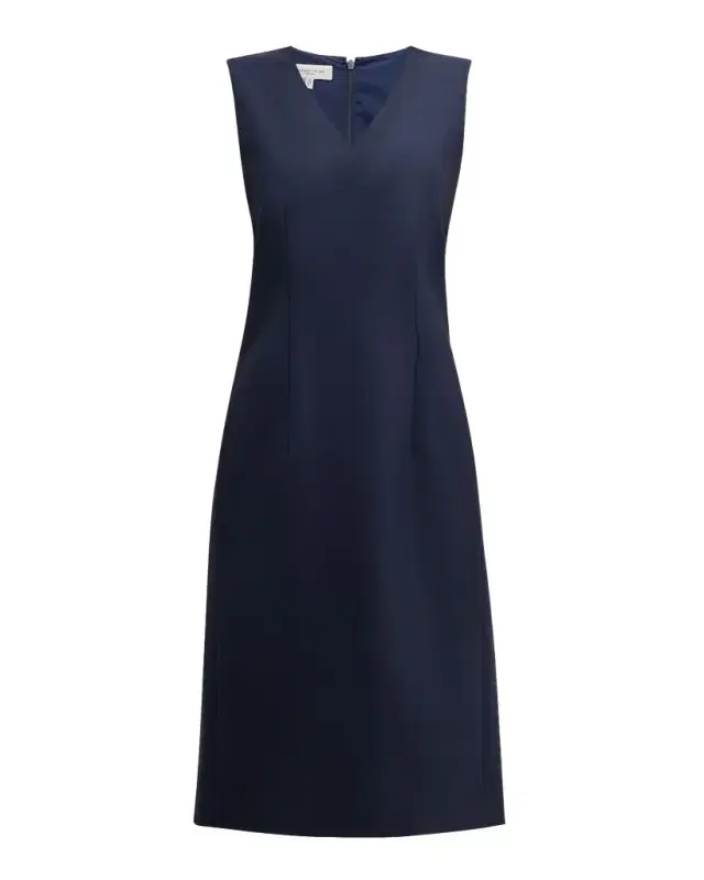 Lafayette 148 New York Sleeveless V-Neck Stretch Wool Dress