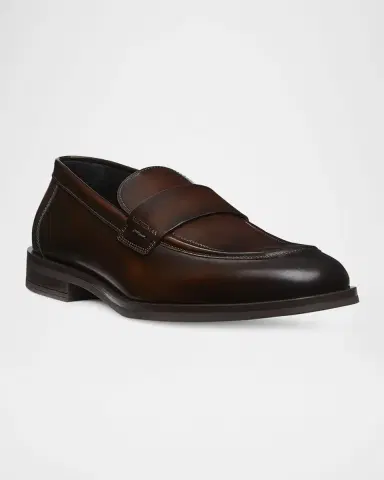 Stuart Weitzman Men's Club Brushed Leather Slip-On Loafers | Thumbnail 2 Stuart Weitzman Men's Club Brushed Leather Slip-On Loafers | Thumbnail 2