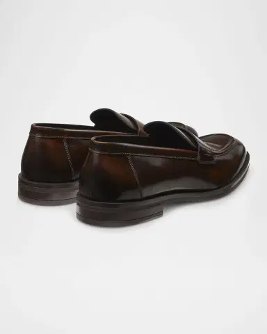 Stuart Weitzman Men's Club Brushed Leather Slip-On Loafers | Thumbnail 3 Stuart Weitzman Men's Club Brushed Leather Slip-On Loafers | Thumbnail 3