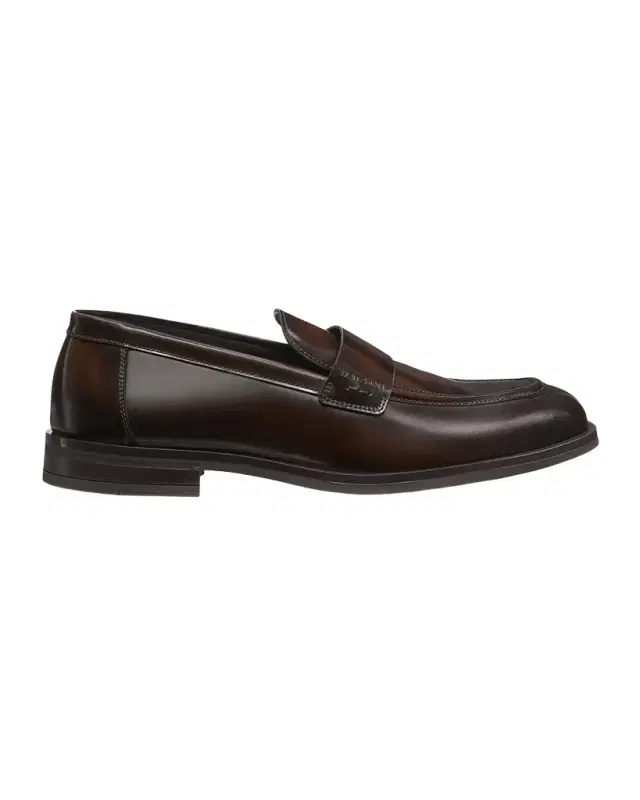 Stuart Weitzman Men's Club Brushed Leather Slip-On Loafers