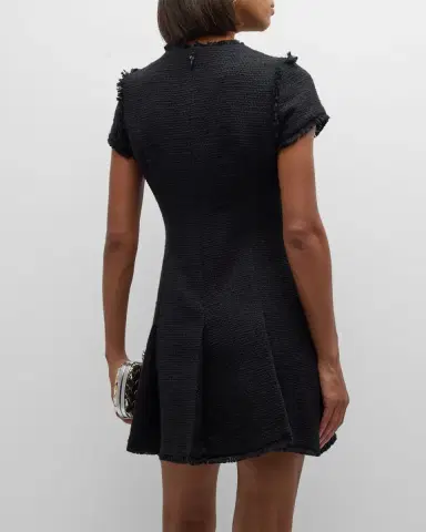 Cinq à Sept Nova Cotton Boucle Pleated Mini Dress | Thumbnail 5 Cinq à Sept Nova Cotton Boucle Pleated Mini Dress | Thumbnail 5