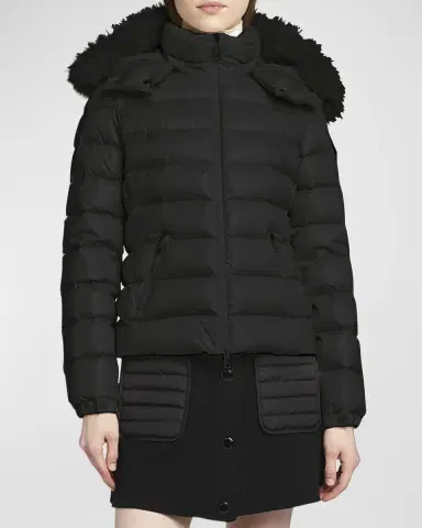 Moncler Badyf Faux Fur-Trimmed Hooded Short Down Jacket | Thumbnail 2