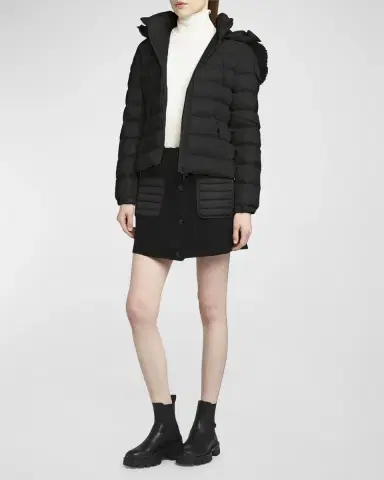 Moncler Badyf Faux Fur-Trimmed Hooded Short Down Jacket | Thumbnail 3